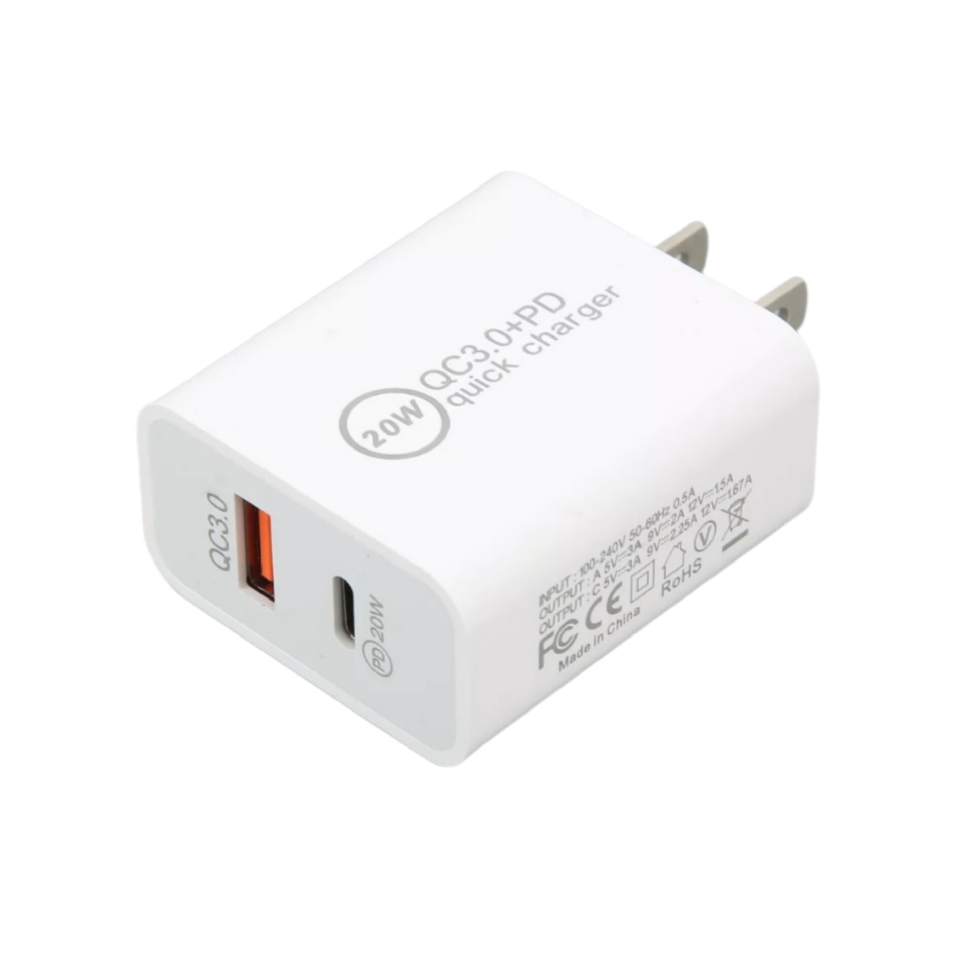 Cargador carga rápida 20w dos puertos