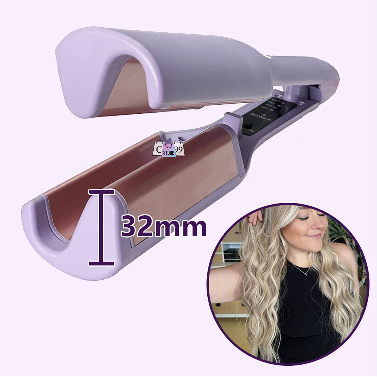 Encrespadora de onda gruesa cabello - Imagen 3