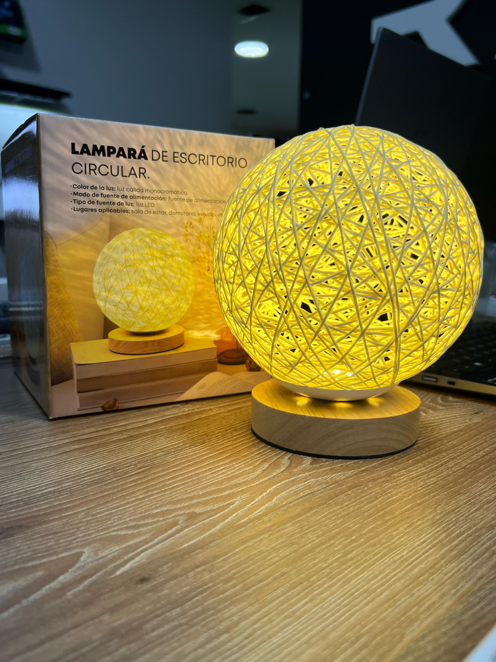 Lampara circular de fibras para escritor