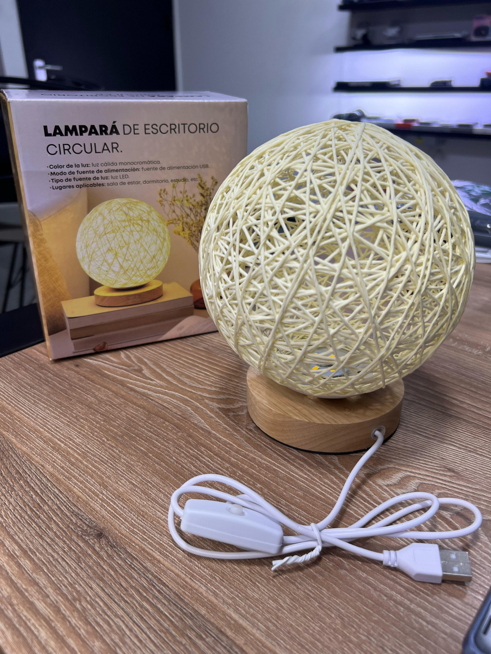 Lampara circular de fibras para escritor - Imagen 3