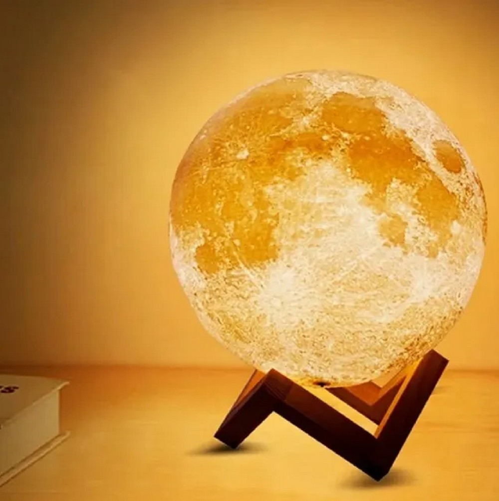 Lámpara luna 15cm 3d luz led multicolor