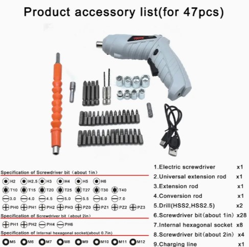 Destornillador Inalámbrico Gris Claro