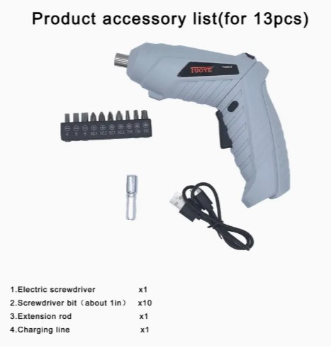 Destornillador Inalámbrico Gris Claro