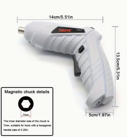 Destornillador Inalámbrico Gris Claro